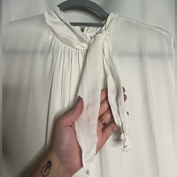 Sandro Paris White Courbe Studded Blouse Medium - Picture 6 of 13